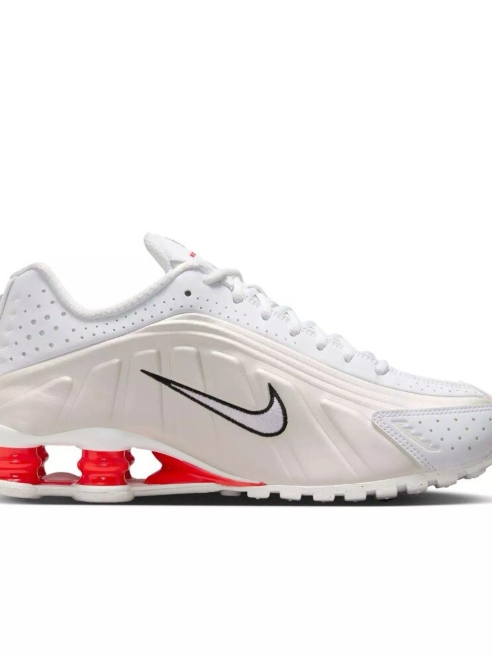 Nike womens shox R4 White Phantom Picante Red Sneaker Size 6 or 4.5 Youth BNIB - Picture 3 of 7